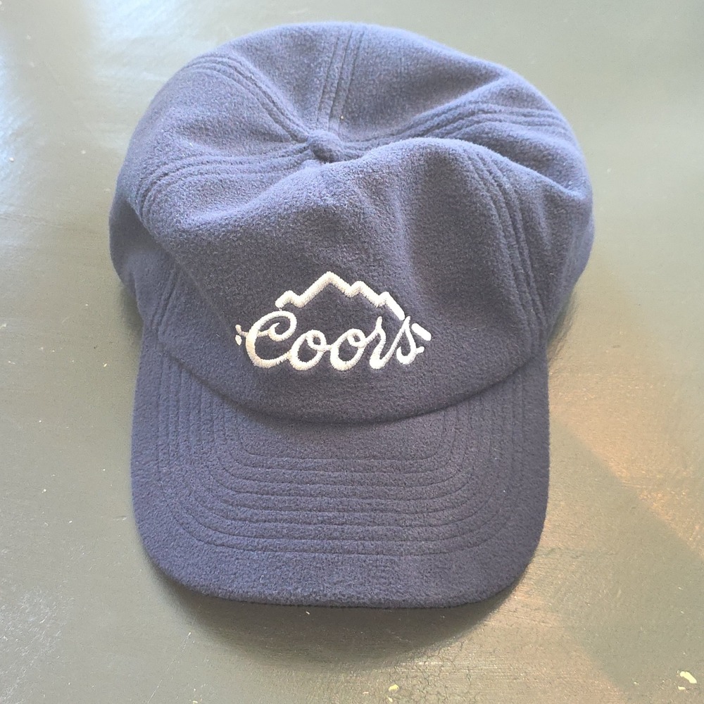 Coors Banquet x Huckberry Navy Blue Fleece Snapback Hat Mountain Logo Cap